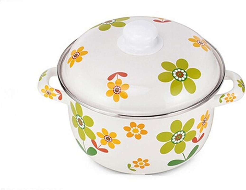 HEJ Little Flowers Pattern Nonstick Dutch Oven,7-Quart