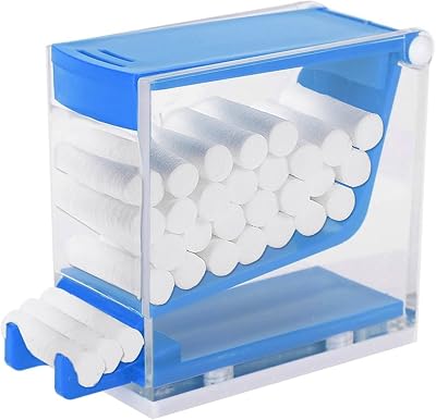 Agatige Dental Cotton Roll Holder Dispenser Organizer with Nonslip Base Blue