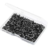 500Pcs MicroLink Beads for Hair Extensions, Micro Link Rings 5mm Silicone Lined Beads for I Tip Hair Extension Tool (Black)