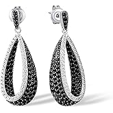 Santuzza 925 Sterling Silver Black and White Earrings