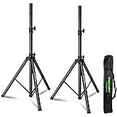 NiuNyuNeu Pair Speaker Tripod Stands 43.7"-70.8" Fit PA DJ with a Carry Bag | Height Adjustable, PA DJ Party, 35mm Compatible Insert, Carrying Bag