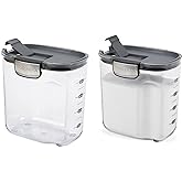 Progressive International ProKeeper+ Clear Plastic Airtight Food Baker's Kitchen Storage Organization Container Canister Set with Magnetic Accessories, 2- Piece Set (Sugar 2.5-Quart)