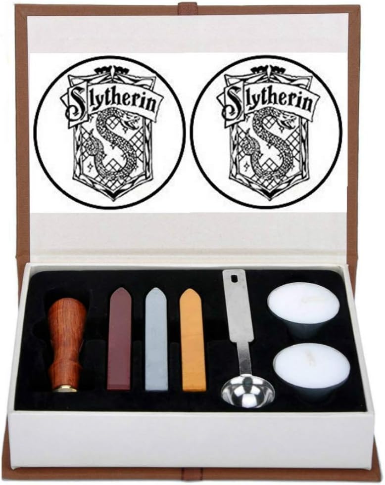 VIHOME Wax Stamp Slytherin Badge for Hogwarts Magic School Wax Seal Stamp Kit Creative Mysterious Retro Stamp Maker Kit Great for Birthday and Christmas (Slytherin)
