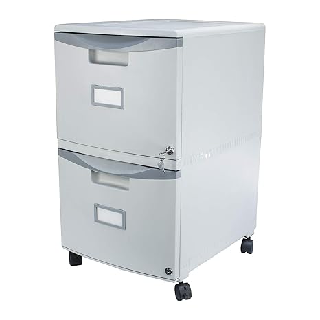 Amazon Com Storex Plastic 2 Drawer Mobile Rolling File Cabinet