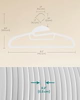 SONGMICS Set of 20 Plastic Hangers U-Shaped Opening 0.5 cm Thick 41.5 cm view 7
