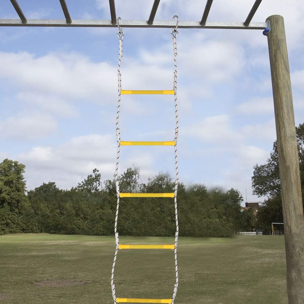 Xben 7.5' Rope Ladder with 2 Hooks for Kids & Adults, Climbing Game for Swing Accessories, Tree House, Playground, Play Set: Toys & Games
