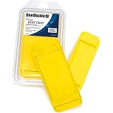 BoatBuckle Protective Boat Pads, Fits 2-in Straps, 3 x 7In, 2 Pack, Yellow | Protects Watercraft from Scratches &amp; Straps from Rubbing, Fits Transom and Gunwale Systems, UV Resistant, High-Vis Rubber