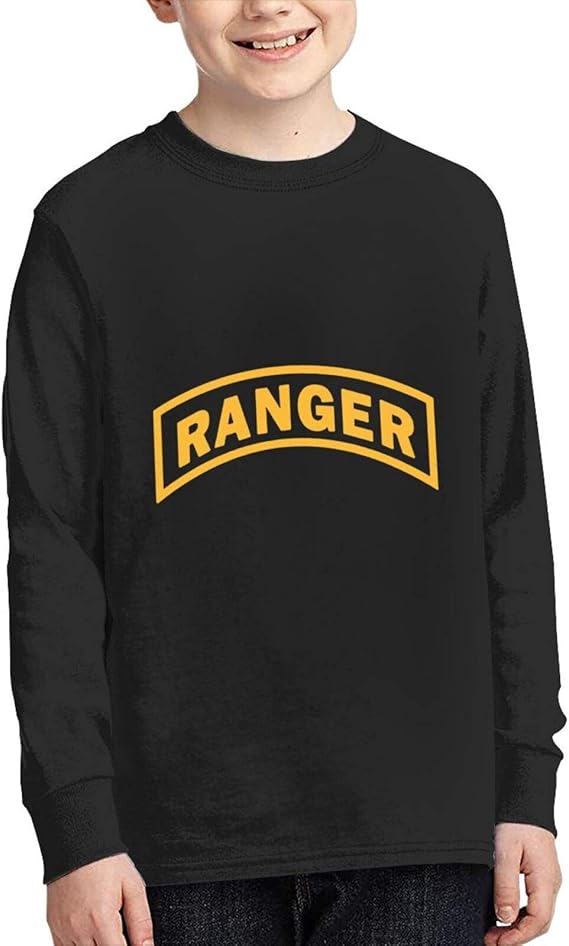 Us Army Ranger Junior Long Sleeve TShirt Cotton Tee Tops Youth Black Clothing