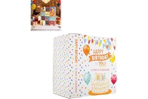 12 Day Birthday Countdown Calendar, Fillable Birthday Arrival Advent Calendar with Raffia Packaging, DIY Fill Your Own Countd
