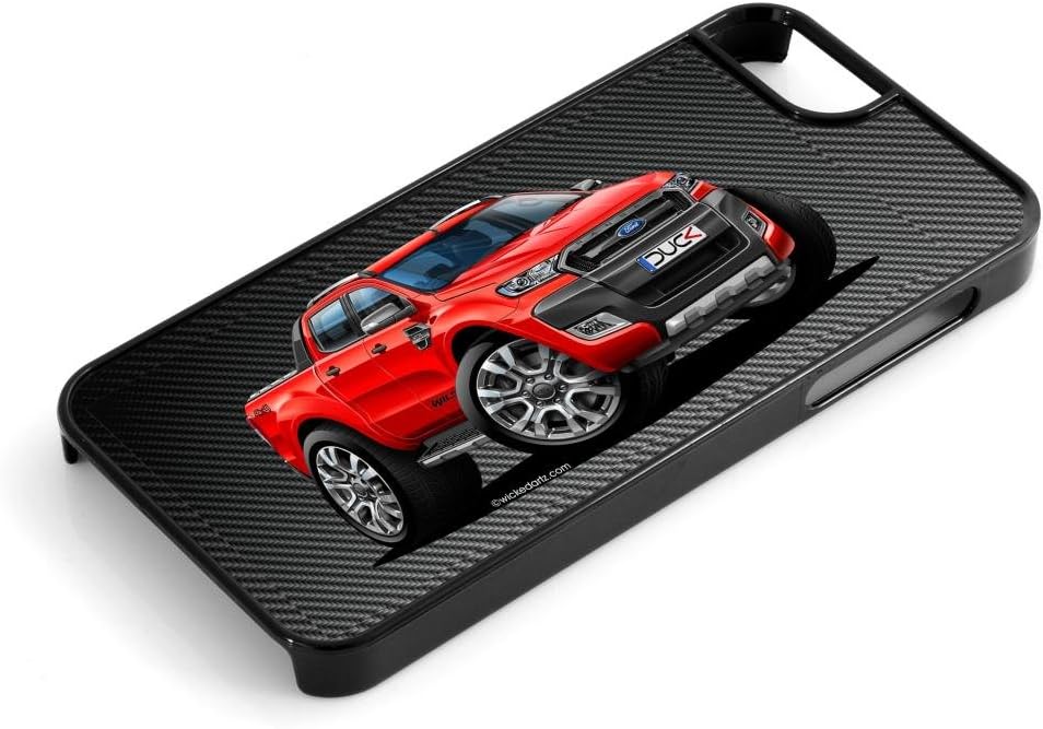 WickedArtz Cartoon Car Ford Ranger T6 Wildtrak 2015+ Double Cab Pick Up iPhone 6/6s Case/Cover (Red)