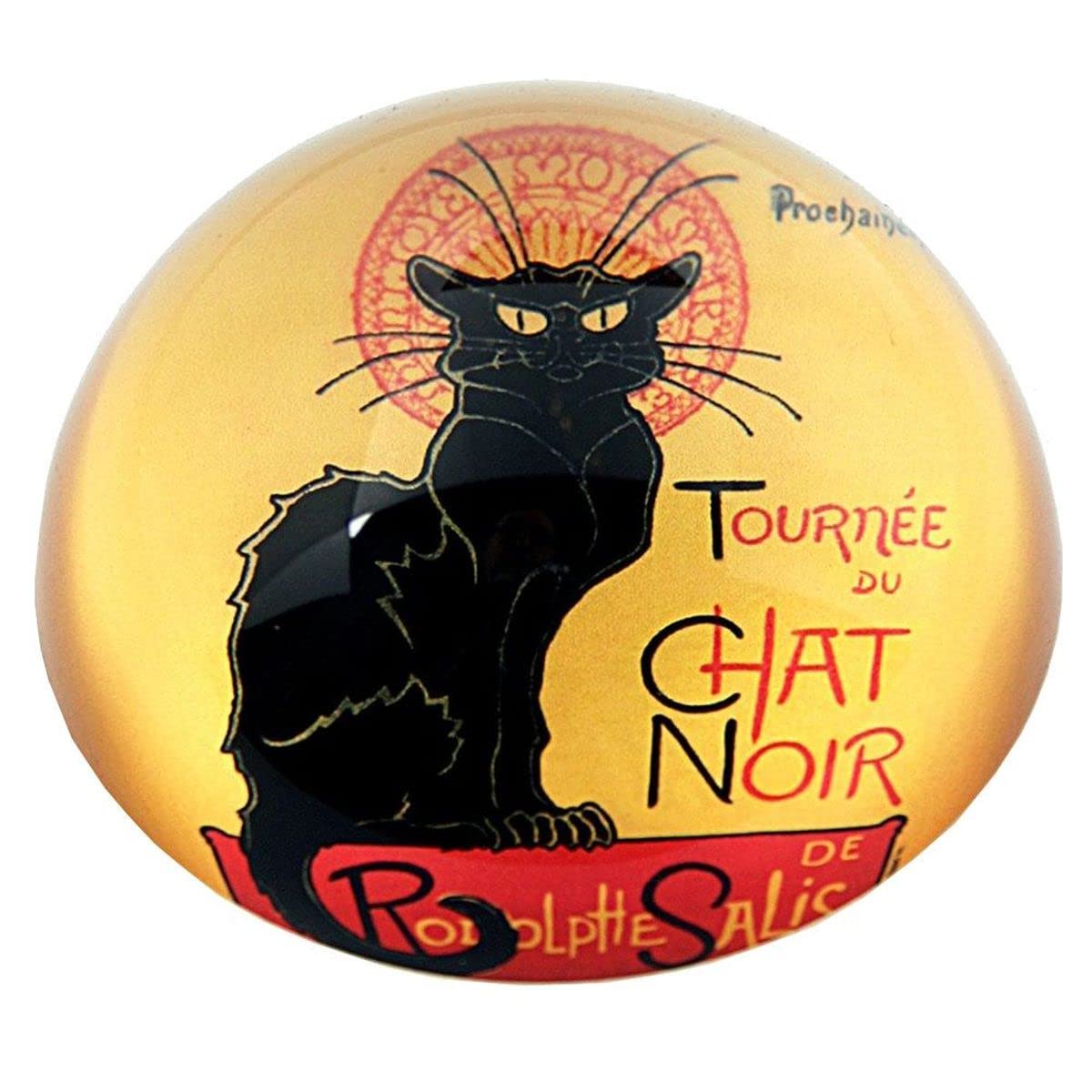 PARASTONE MOVSEION COLLECTION STEINLEN LE CHAT NOIR GLASS PAPERWEIGHT - NEW IN BOX