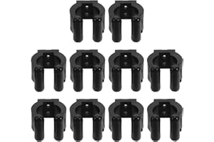 Amosfun 10pcs Medium Wall Mount Pool Cue Brackets and Fishing Rod Holders Plastic Clips for Billiard Cue