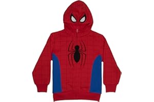 Marvel Superheroes Boys Zip-Up Fashion Hoodie for Kids, Boys Spider-Man & Avengers Costume Cosplay Hooded Sweatshirt for Kids