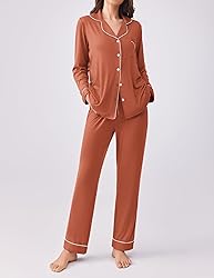 Ekouaer Womens Pajamas Set 2 Piece Button Down