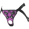 Adjustable Strap On Dildo Harness, Ferch Double Hole Pegging Harness Leather Soft Ring Belt for Male (Purple)