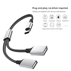 USB C Male to Dual USB A Female Adapter, USB C to