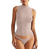 EasyGala Women Sleeveless Mock Turtle Neck Tops Double Lined Fitted Tank Tops Basic T Shirts 2025