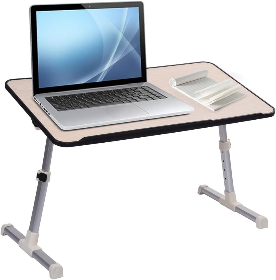 60CM adjustable portable standing, bed laptop table, desk with foldable legs and tiltable desk top (6030cm)