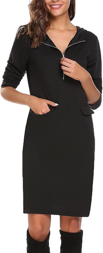 hoodie dress with zipper