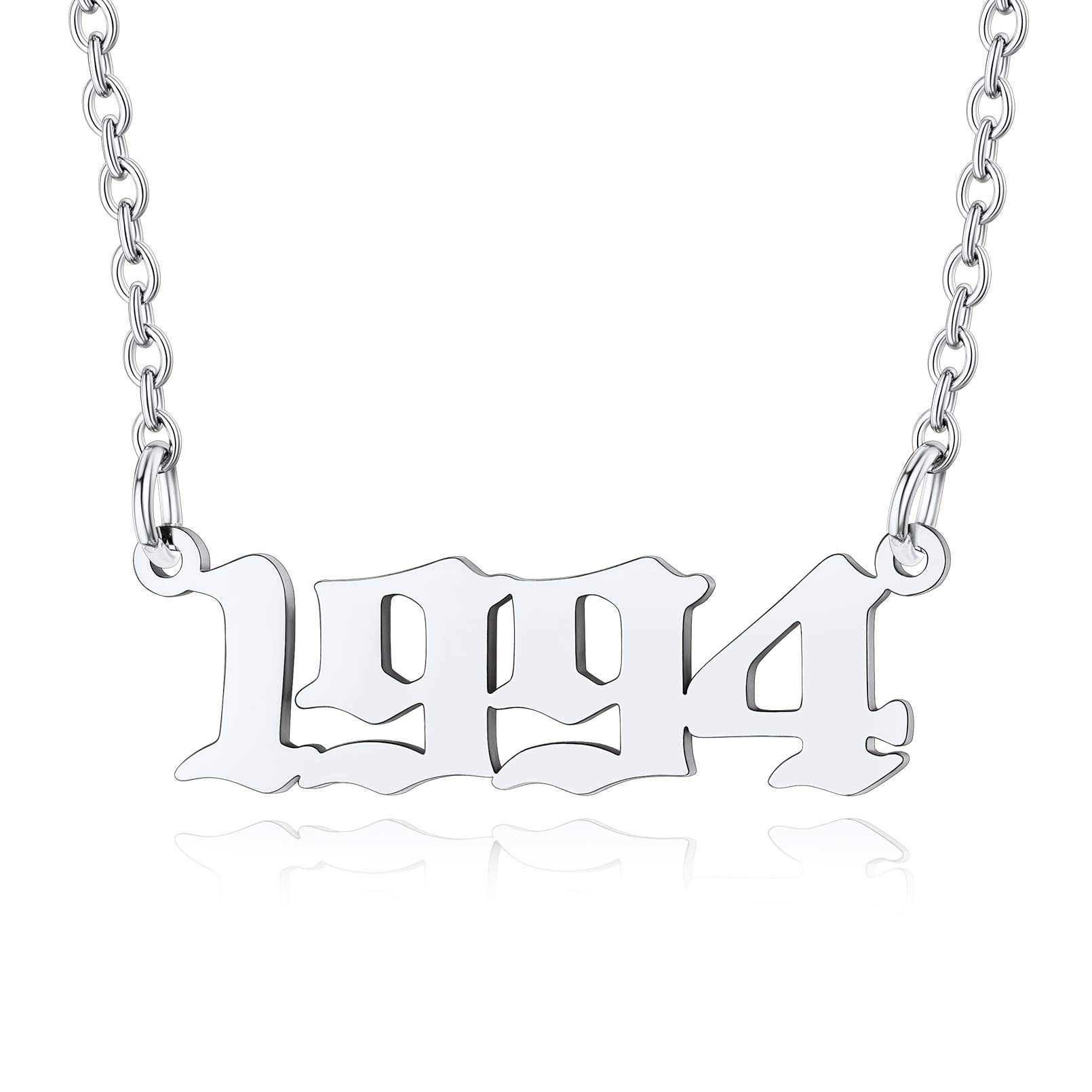 Custom4U Stainless Steel Number Necklace 1994 Pendant Necklace Birth Year Gifts — image 1