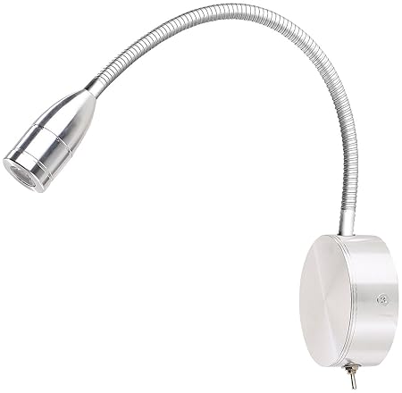 Lunartec Schwanenhals Lampe: LED-Bett- & Lese-Leuchte mit Schwanenhals, Wandmontage, 3 W, warmweiß (Leselampe Schwanenhals Wa