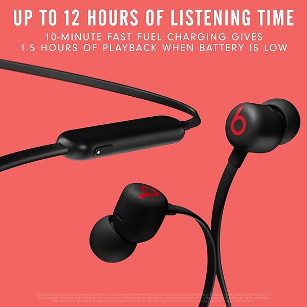 BEATS FLEX WIRELESS EARBUDS – APPLE W1 HEADPHONE CHIP, MAGNETIC EARPHONES, CLASS 1 BLUETOOTH, 12 HOURS OF LISTENING TIME, BUILT-IN MICROPHONE – BLACK