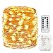 GDEALER 100 Led 33ft Fairy Lights Fairy String Lights Battery Operated Waterproof 8 Modes Remote Control String Lights Copper Wire Firefly lights Christmas Decor Christmas Lights Warm White