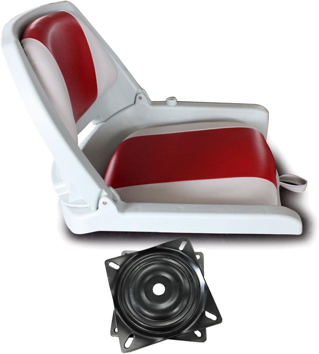 Norestar Molded Folding Marine Boat Seat with Free 360 Degree Swivel