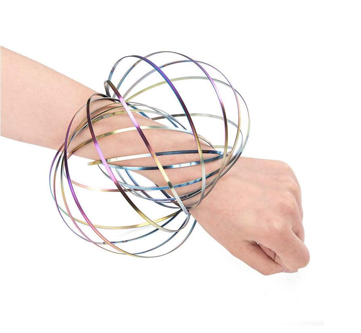 YOFOBU 6 Pack Flow Ring Arm Magic Spring Arm Flow Rings Sculpture Ring Game Toy Colored Magic Kinetic Spring Interactive Stress Relief Toy Festival Accessories…