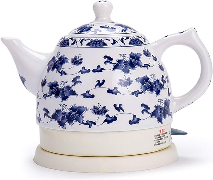 Ceramic Electric Kettle Cordless Water Teapot, TeapotRetro 1L Jug