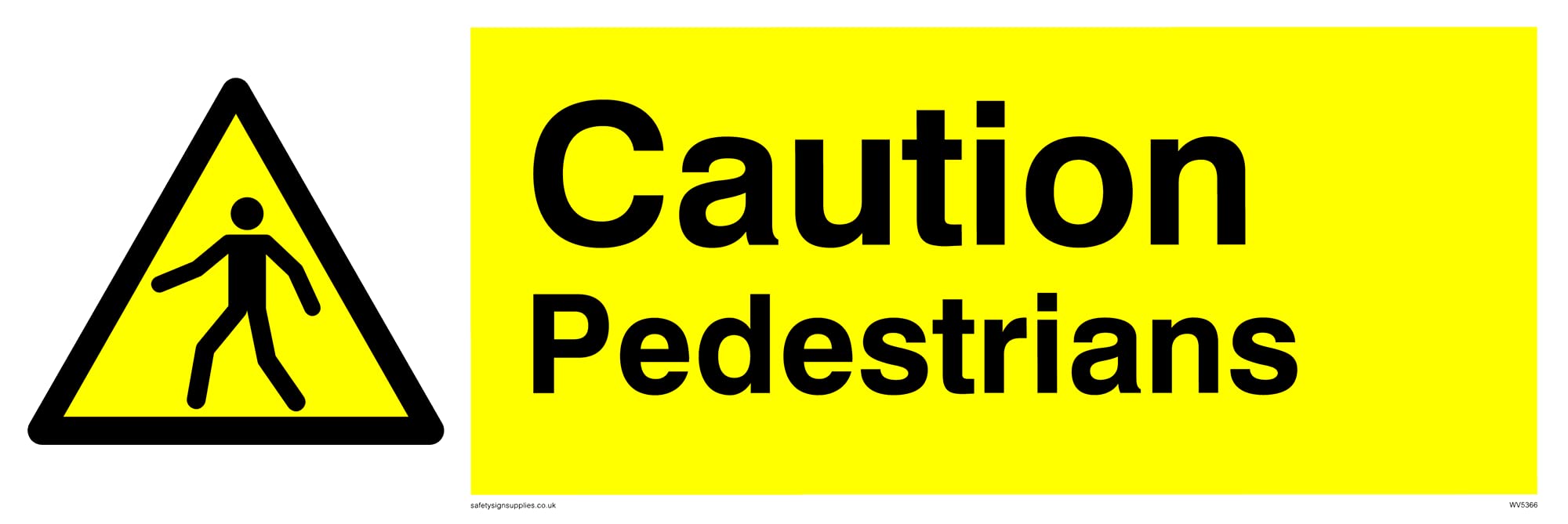 Pack of five - Caution Pedestrians Sign - 300x100mm - L31