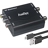 RCA RF Coaxial Modulator VHF Converter CVBS Adapter w/Antenna in/Out & Channel Switch for DVD Blu-ray Player DVR VCRs Satelli