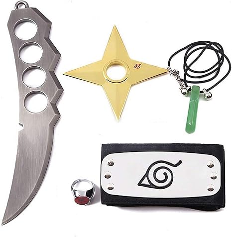 Amazon ナルト 疾風伝 5点セットアスマ手裏剣ヘッド バンドネックレス指輪ダーツ金属モデル子供のおもちゃ アニメ 萌えグッズ 通販