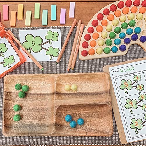 Sunmero Wooden Peg Board Beads Game Color Clip Bead Puzzle Sorting Toys