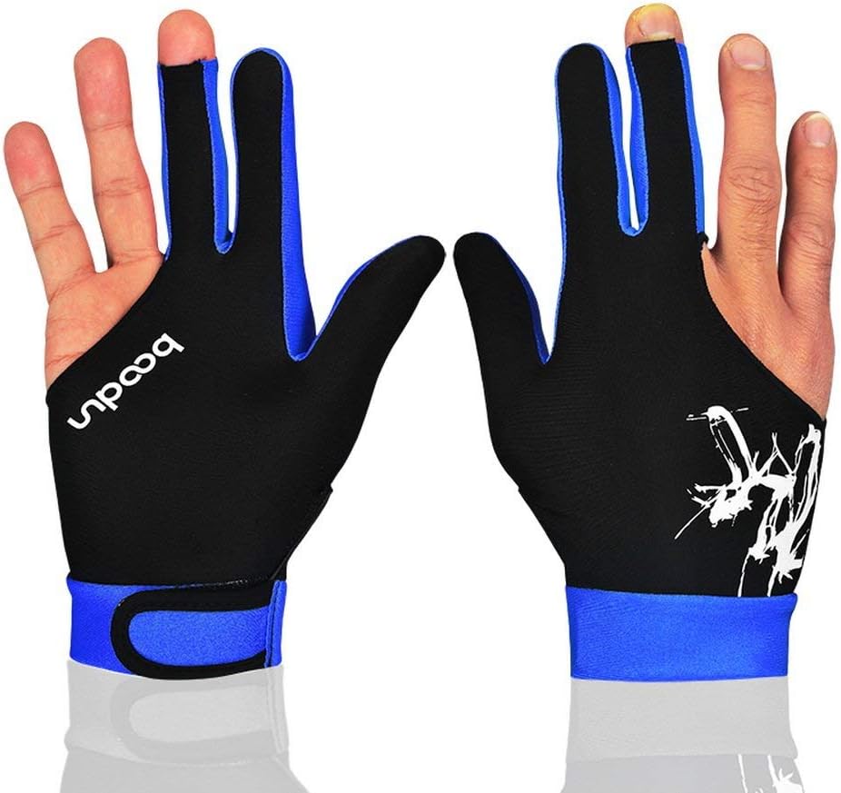 Anser M050912 Man Woman Elastic Lycra 3 Fingers Show Gloves for Billiard Shooters Carom Pool Snooker Cue Sport - Wear on The Right or Left Hand 1PCS