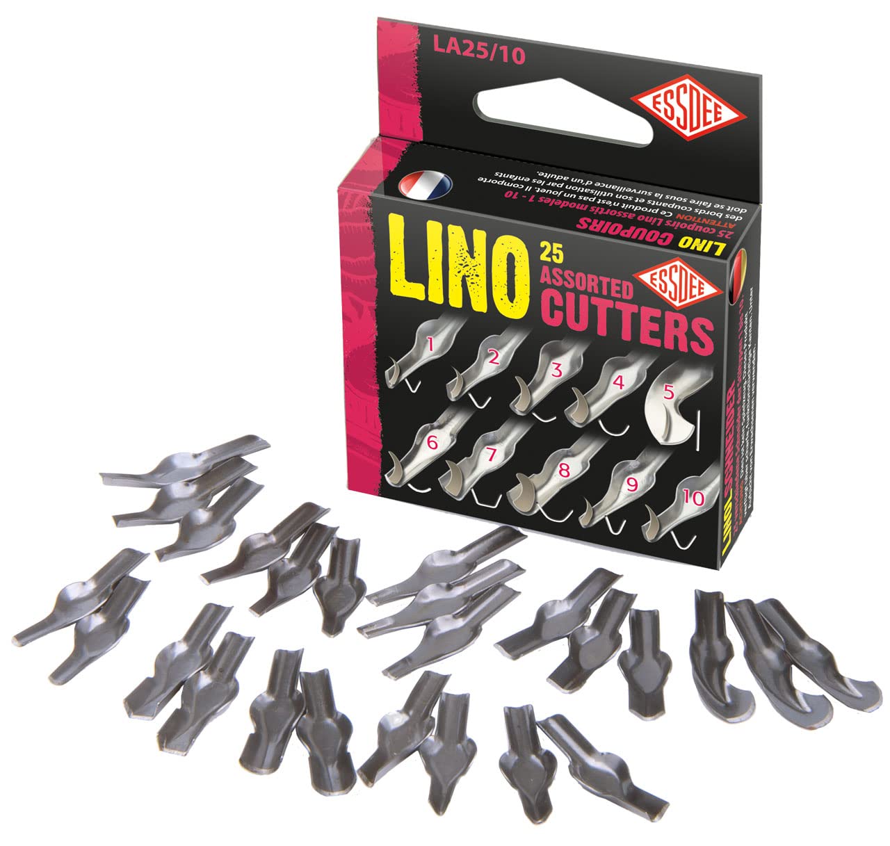 ESSDEE Lino Cutter Set, Metal, 2 x 7.5 x 9 cm, Black,LA25/10