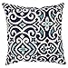 Pillow Perfect Decorative Damask Square Toss Pillow, Blue/White