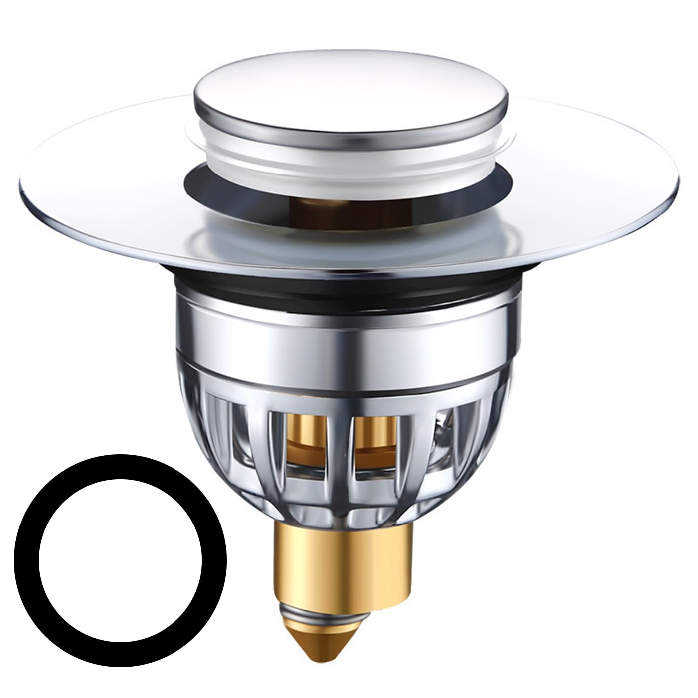 GWAWG Universal Bathroom Sink Plugs Replacement Pop Up Sink Hole Plug Cover with Strainer Sink Stainless Bath Basin Plug Filter 34-40mm Plug for Bathroom for Drain Holes