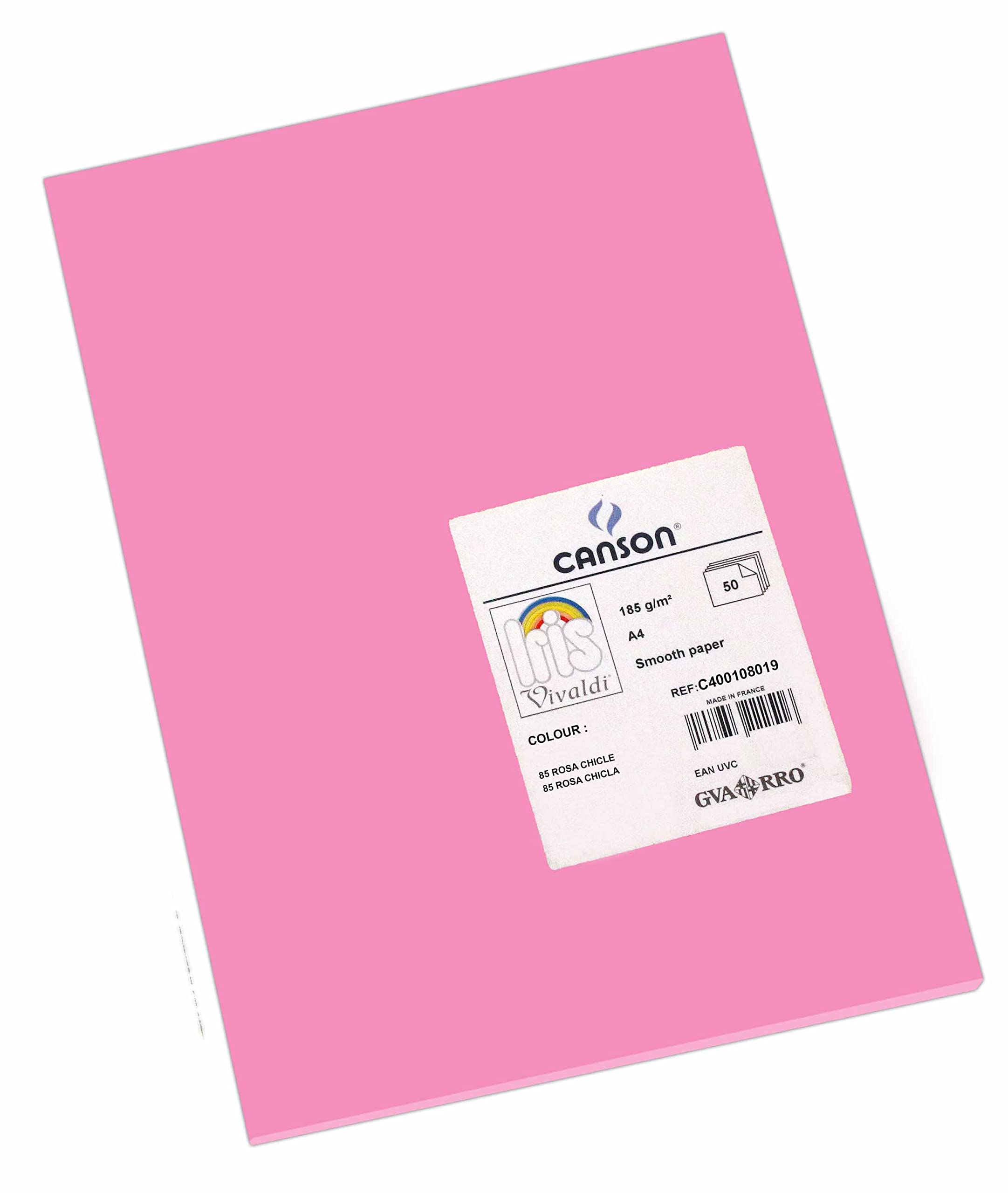 Canson Iris A4 Card (Pack of 50 Sheets) - Pink (Bubblegum)