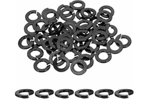 MECCANIXITY 1/4 Spring Lock Washer, 304 Stainless Steel Split Lock Washers for Screws Bolts Cars Construction Machinery Black