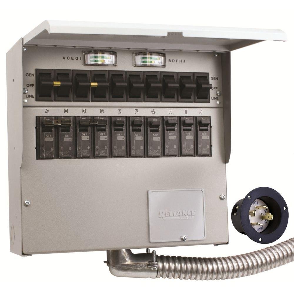 Patio, Lawn & Garden Power Inlet Reliance Controls 310A 30Amp 10Circuit Manual Transfer Switch