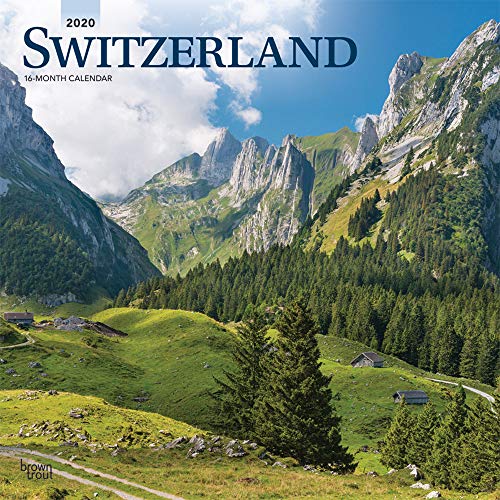 Switzerland 2020 12 x 12 Inch Monthly Square Wall Calendar, Scenic Travel Europe Swiss Alps by 