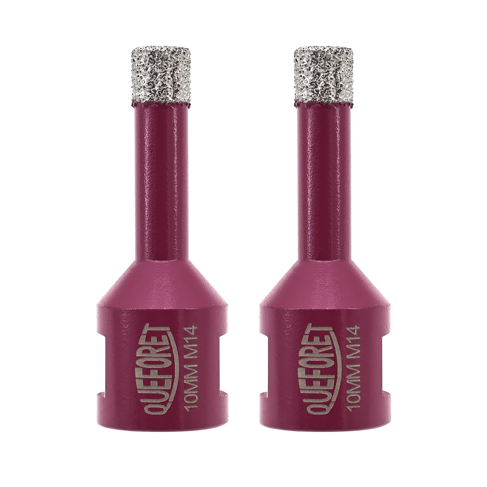 QUEFORET Diamond Drill Bits Set 10mm x M14-2pcs Hole Saw Kit for Ceramic Porcelain Tile Marble Granite