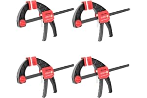 XINQIAO Bar Clamps for Woodworking 4 Inch (4) Wood Clamps Set, Trigger Clamps with 150 lbs, One-Handed Clamp/Spreader for Stable and Reliable Fixing Solutions