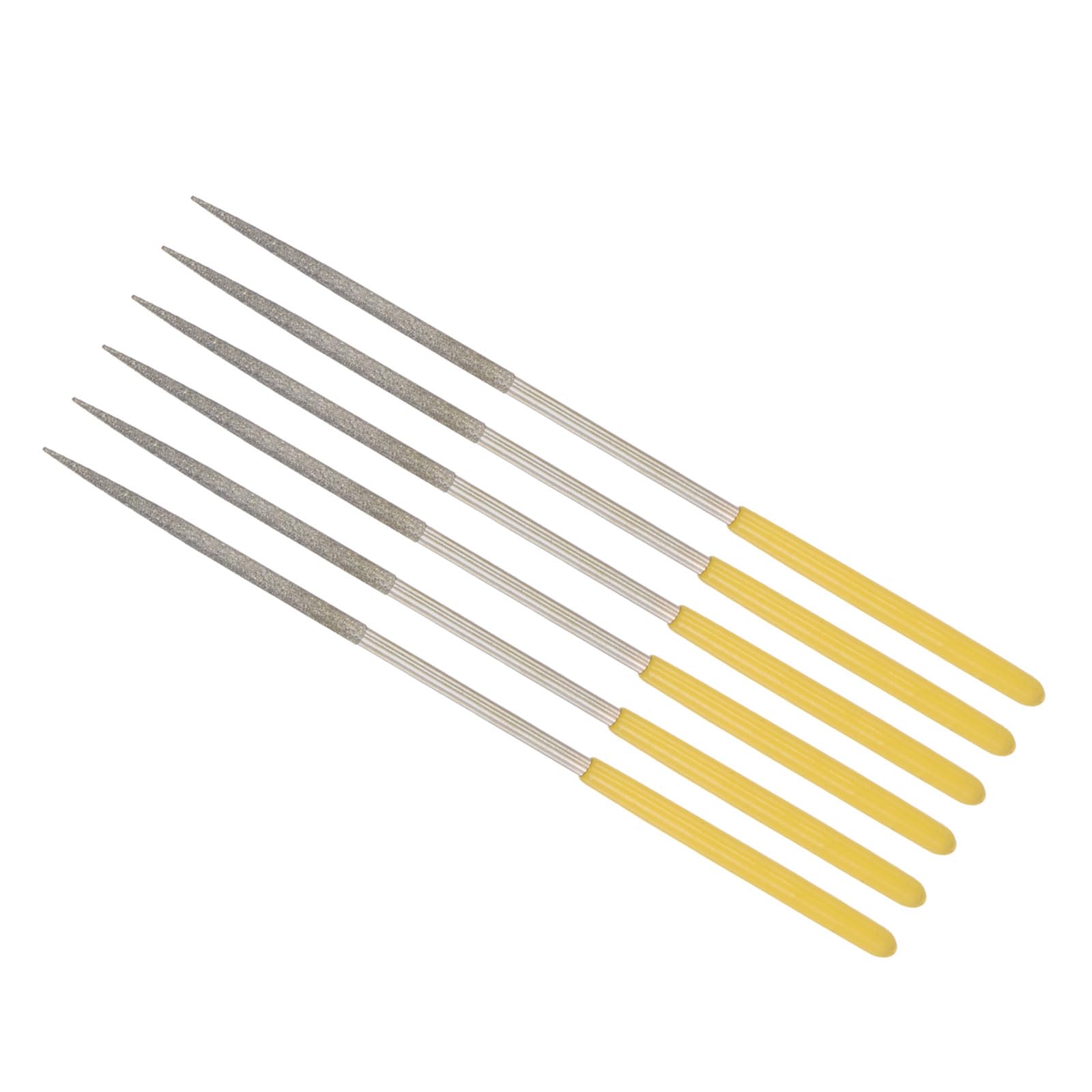 CoCud Diamond Coated Needle File, | 3mm Shank 140mm Length|, Diamond Round Files Sharpening Tool - (Applications: for Metal Glass Stone), 6-Pieces