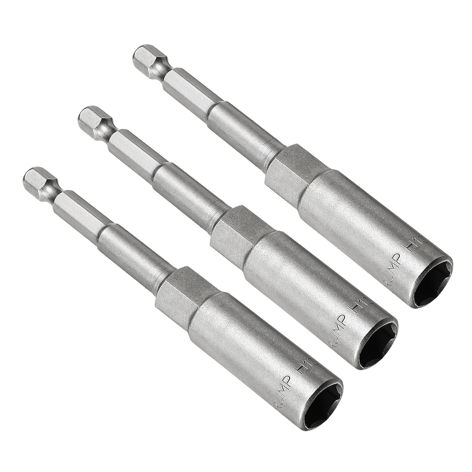 CoCud Quick-Change Nut Setter Driver Bit, 10mm Metric 100mm Length 1/4" Shank, CR-V No-Magnetic Straight Shank Setter Drill Bits - (Applications: for Auto Repair) - 3pieces