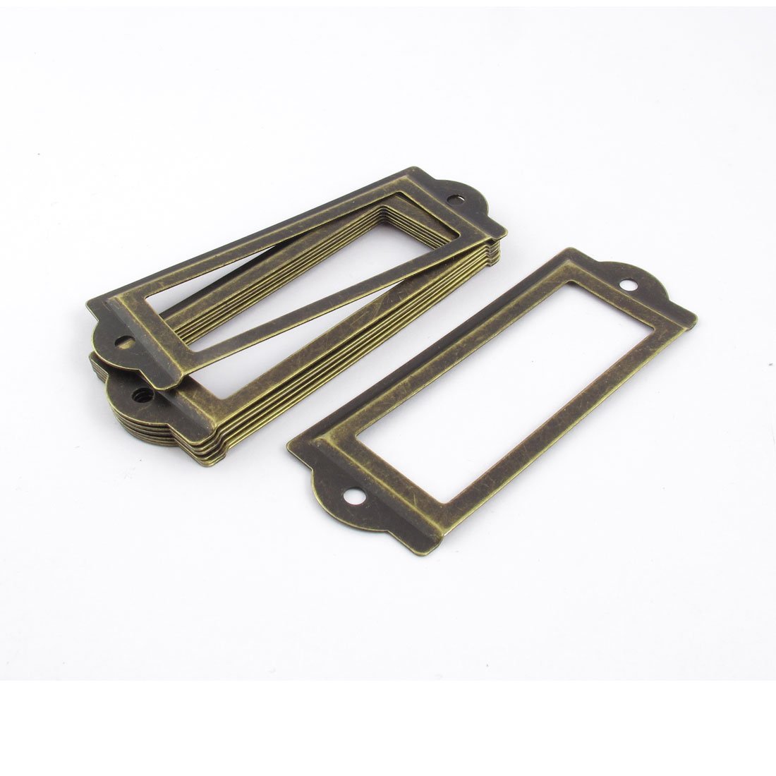 Sourcingmap Office File Drawer Tag Label Holder 83mm x 30mm 8 Pcs Bronze Tone