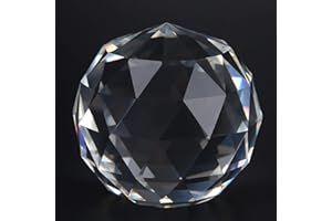 Crystal Glass Ball 60mm - Clear Faceted Prism Decor for Home Decoration, Hotel Lobby, Photography Props, and Interior Design 