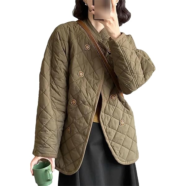 Baimiu Long Winter Coats for Women Diamond Quilted Jacket