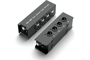 RUIPUO Multi Network Snake Receiver Over Ethercon Cable, 4 Channel Digital Audio Snake XLR Snake Extender for Stage Lighting and Recording Studio Compatible Cat5e/Cat6/Cat7 Ethercon Cabler